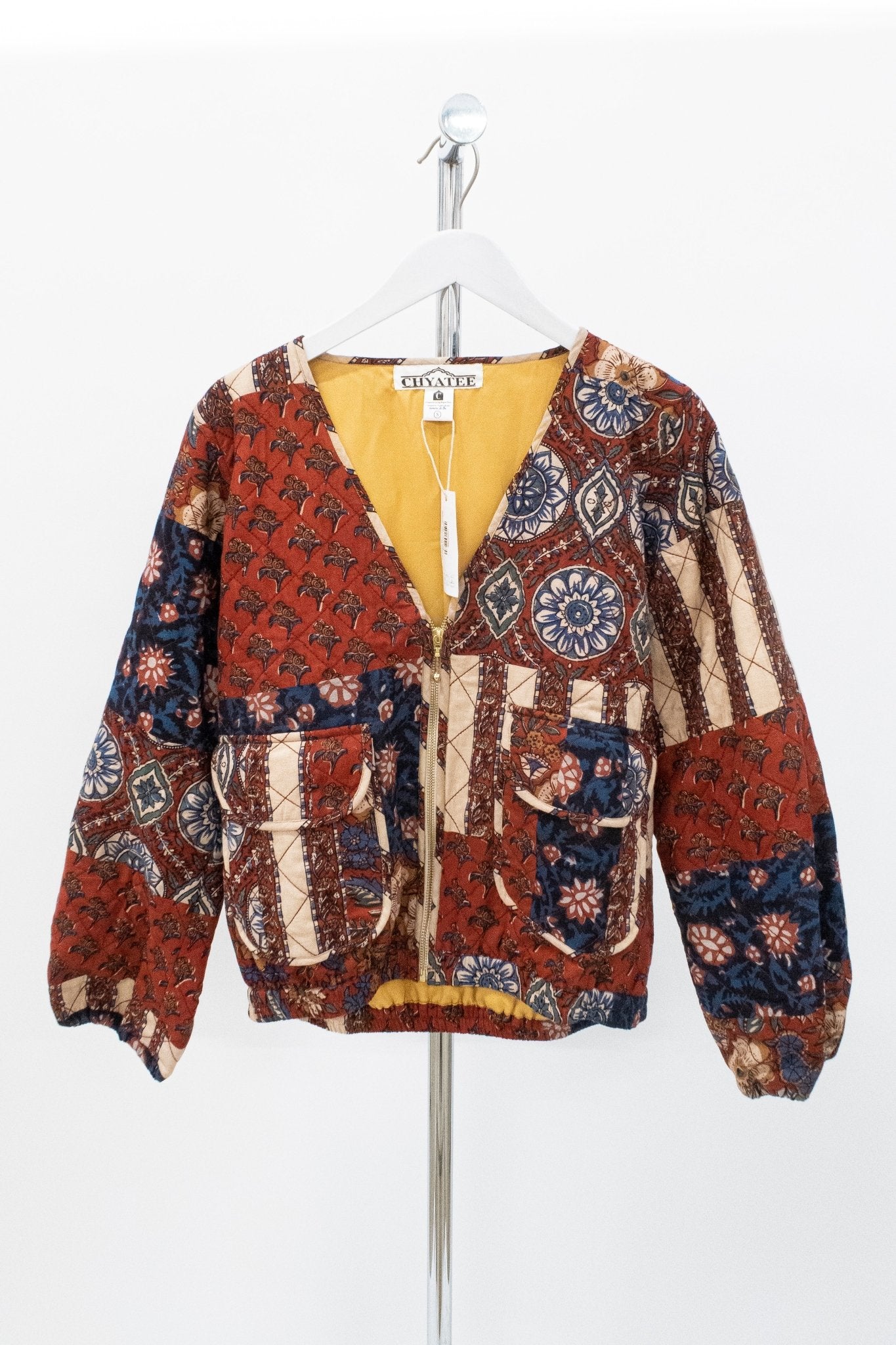 Block Printed Quilted Bomber Jacket – CHYATEE